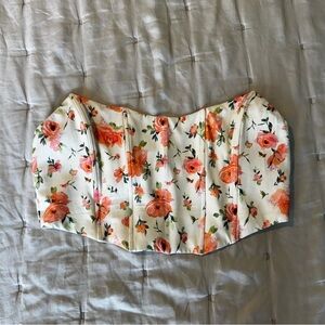 White fox floral corset size XL